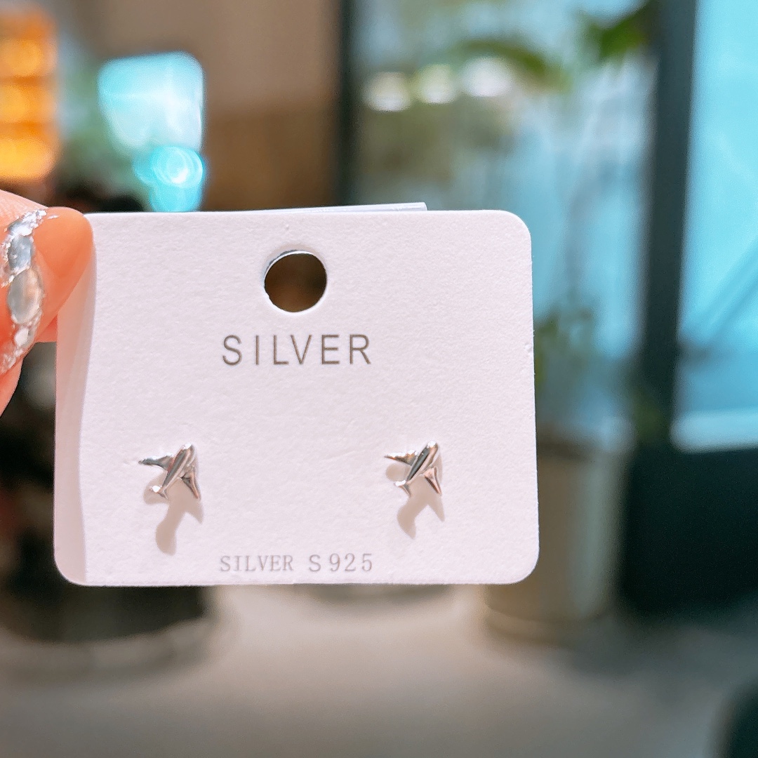 Feinsilber Ohrringe Ultra minimalistisch Abschluss Silber