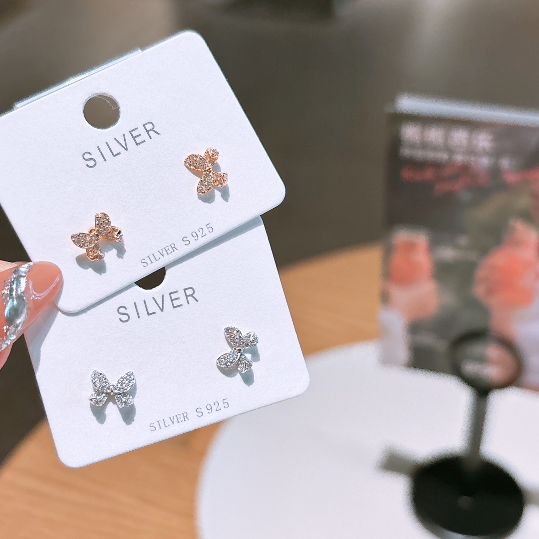 Solid Silver Earrings Girly Christmas Silver