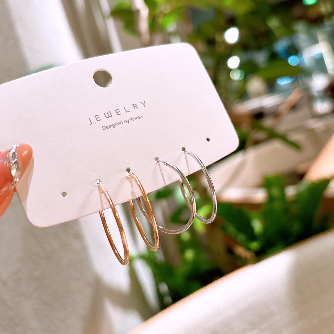 Nickel Free Silver Hoop Earrings French Bestie Gift Silver