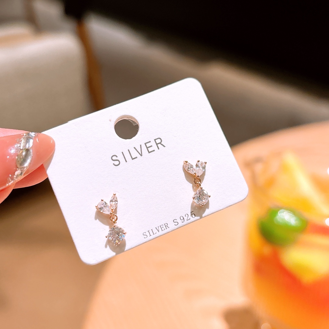 Solid Silver Earrings Soft New Year Silver