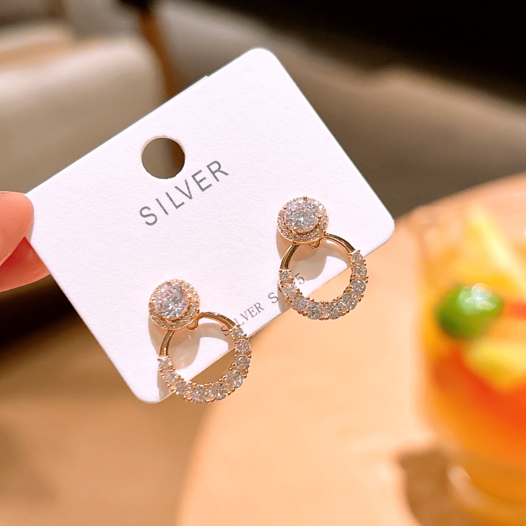 Solid Silver Earrings Forest Annual Party Gold