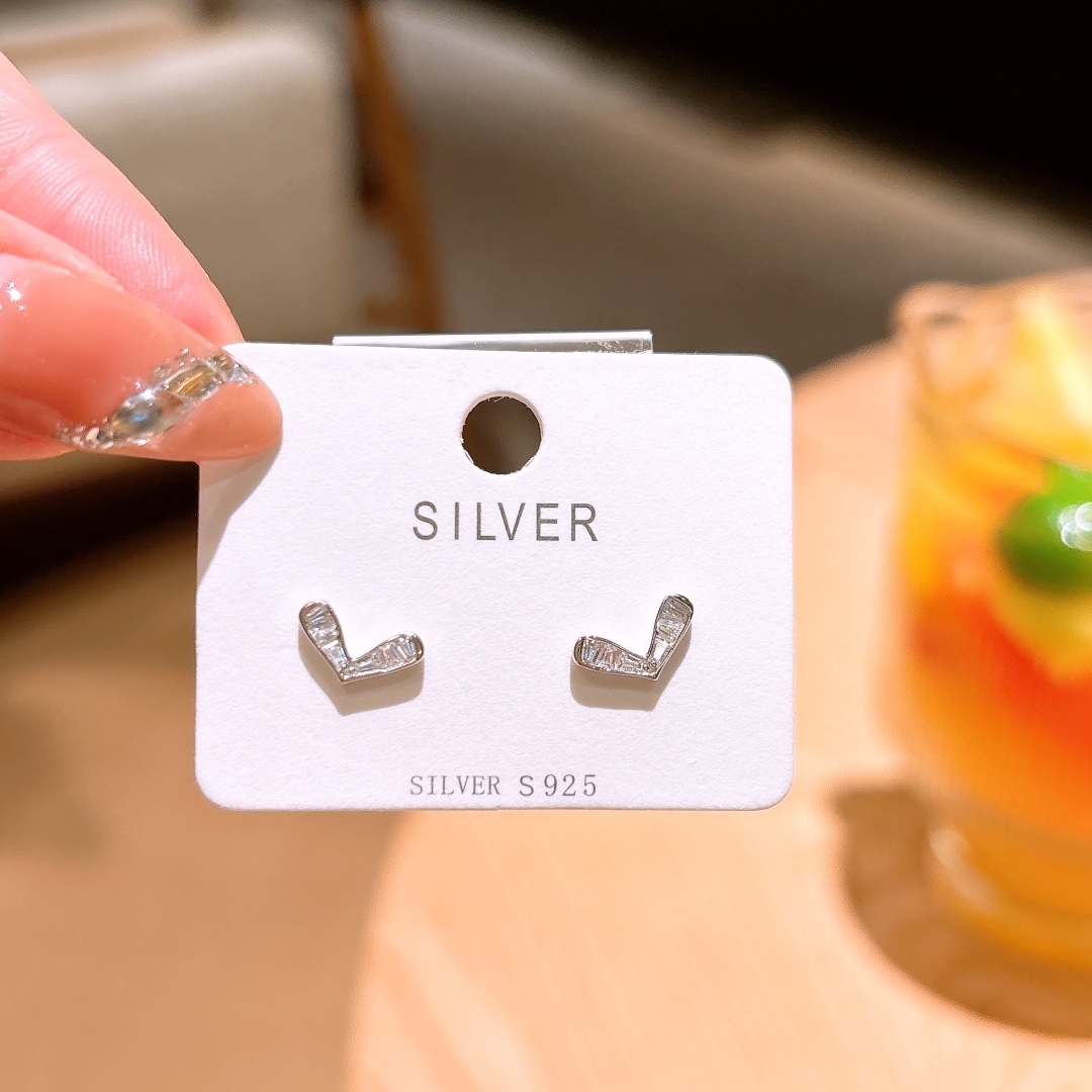 S925 Sterling Silver Earrings Pure Party Gold