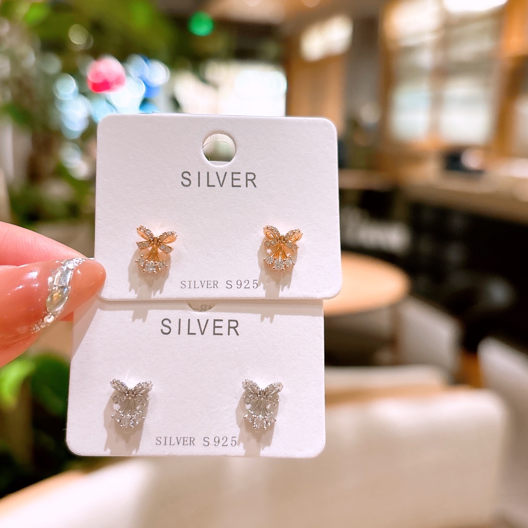 925 Silver Earrings Premium New Year Gold