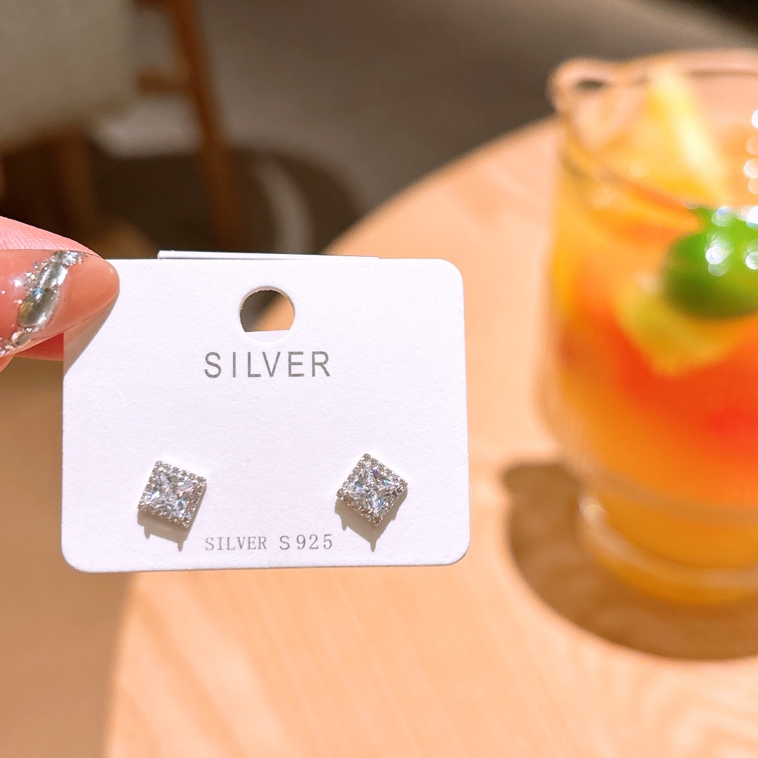 S925 Sterling Silver Earrings Fresh Gift for Her Gold