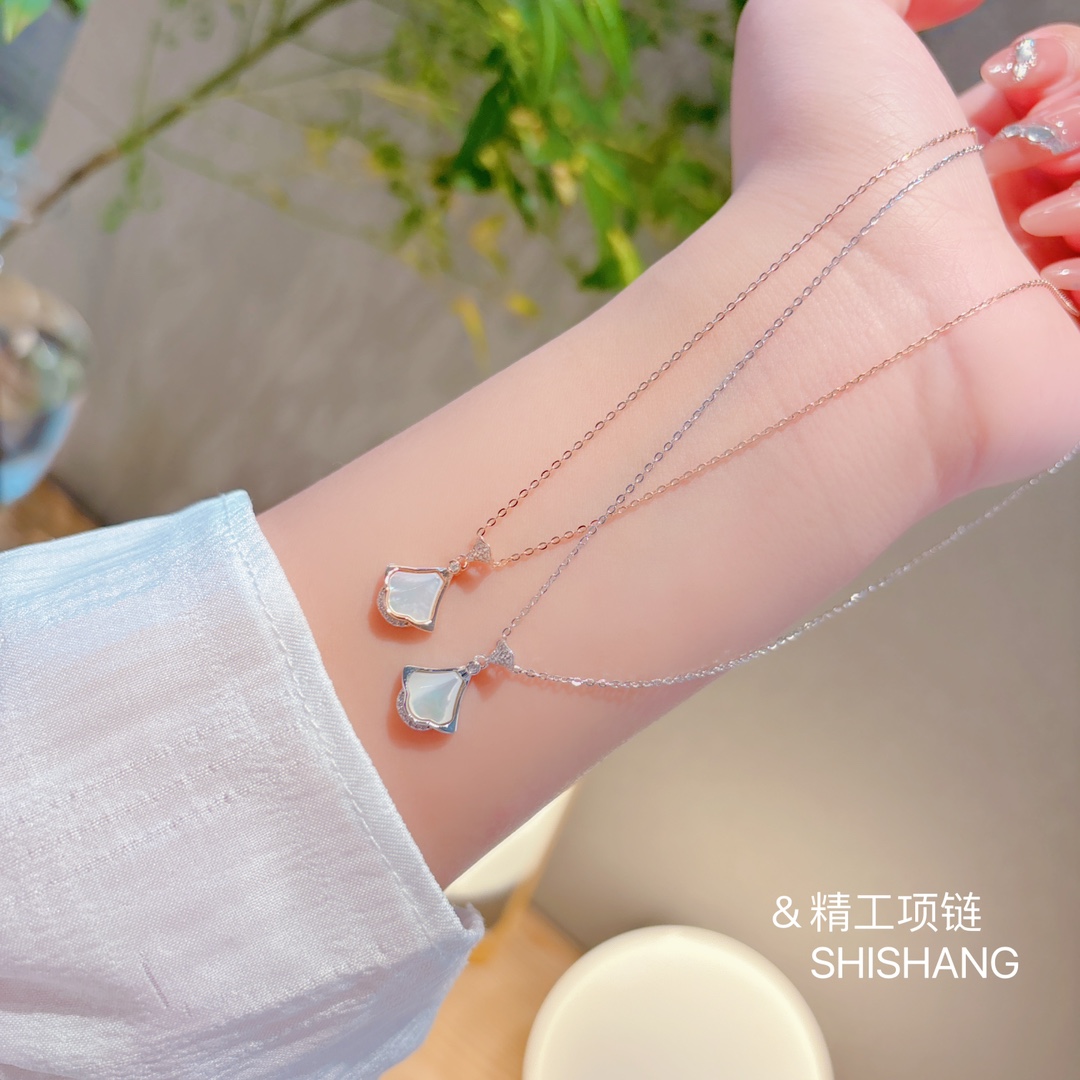 S925 Sterling Silver Necklace French Graduation Gold