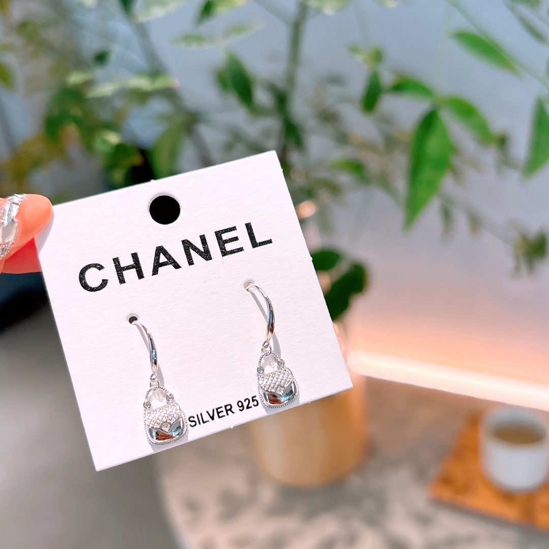 High Polish Silver Drop & Thread Earrings Gentle Mother's Birthday