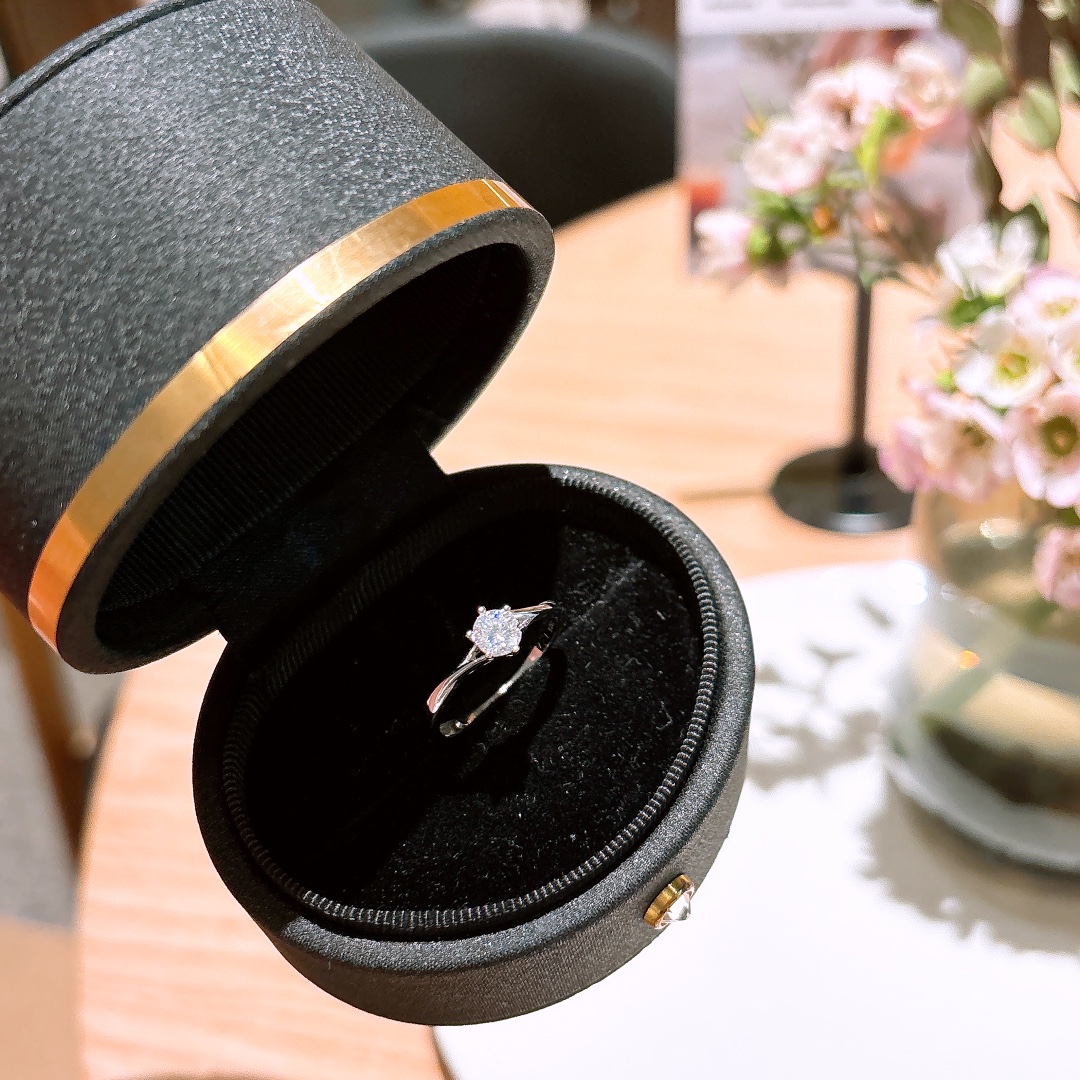 925 Silver Moissanite Ring Vintage Self-love Gold