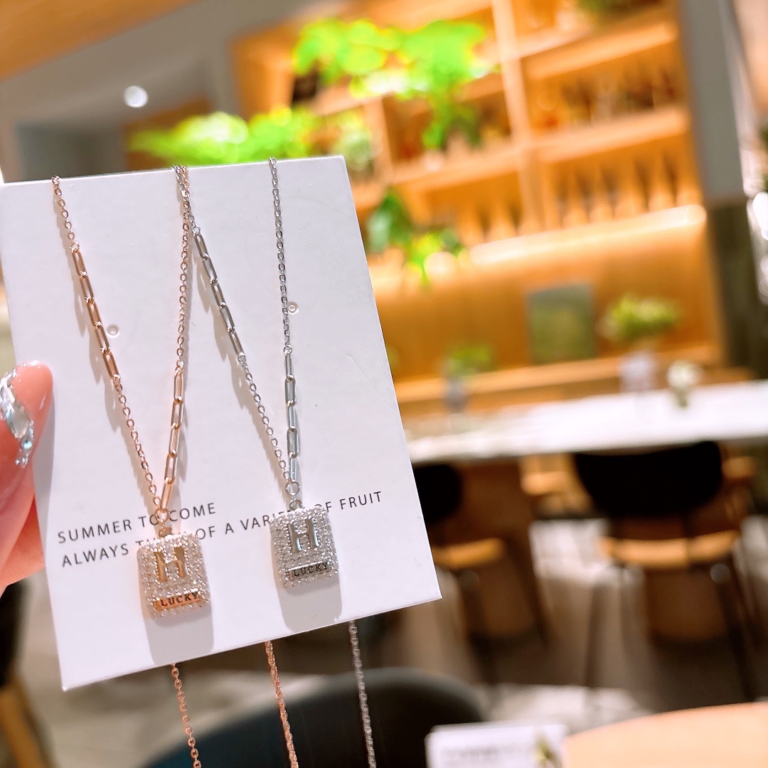 Solid Silver Necklace Sweet Office Gold