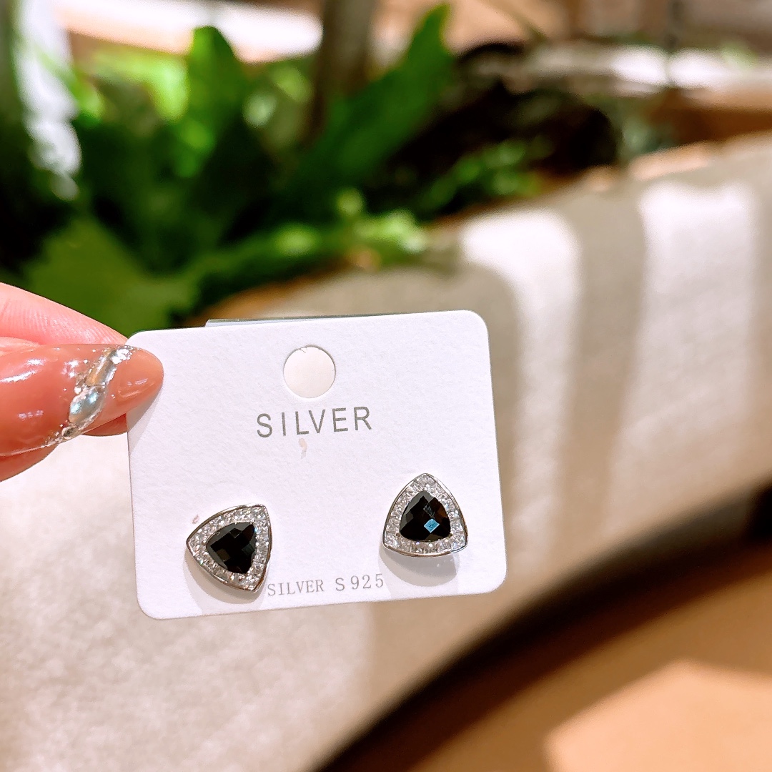 High Polish Silver Earrings Light Luxury Gift for Her Silver