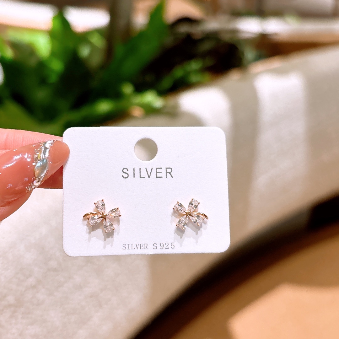 Solid Silver Earrings Girly Engagement Silver