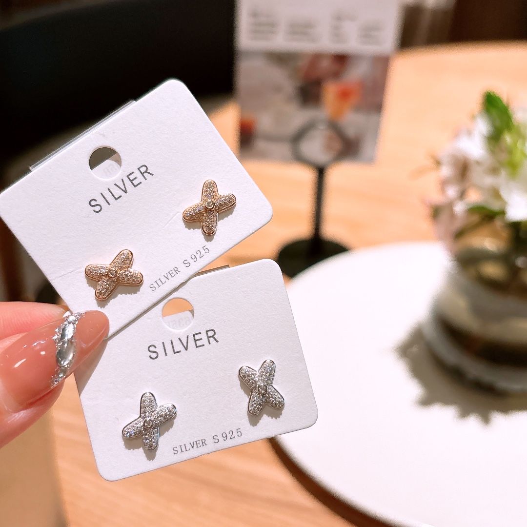 925 Silver Earrings Soft Proposal Gold