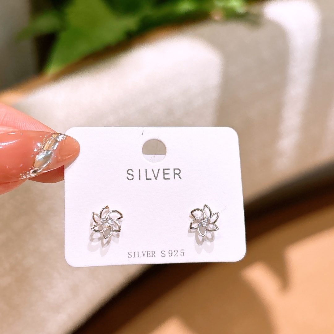 925 Silver Earrings Ultra Minimal Annual Party Silver