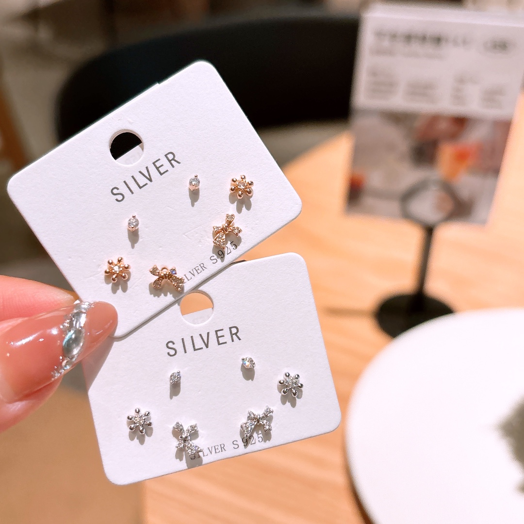 S925 Sterling Silver Earrings Precision Workplace Gold