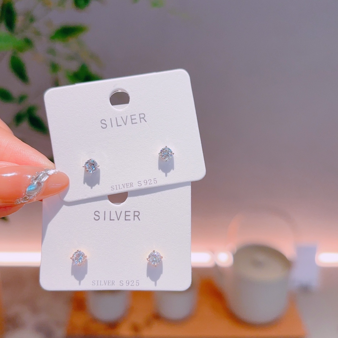 S925 Sterling Silver Earrings Chic Father's Day Silver