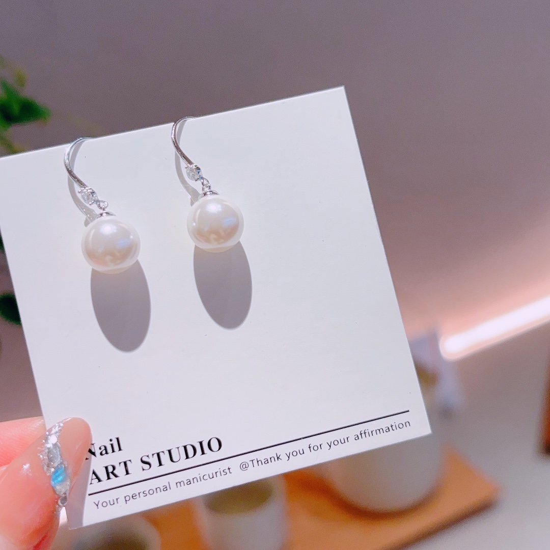 925 Silver Drop & Thread Earrings Light Luxury Mother's Day Silver