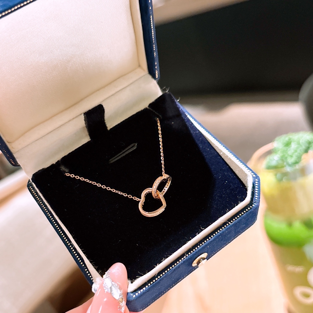 925 Silver Necklace Unique Valentine's Day Gold