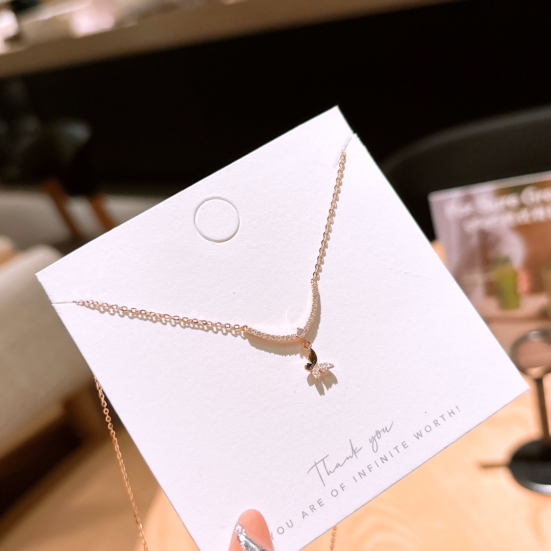 S925 Sterlingsilber Kette Französisch Verlobung Gold