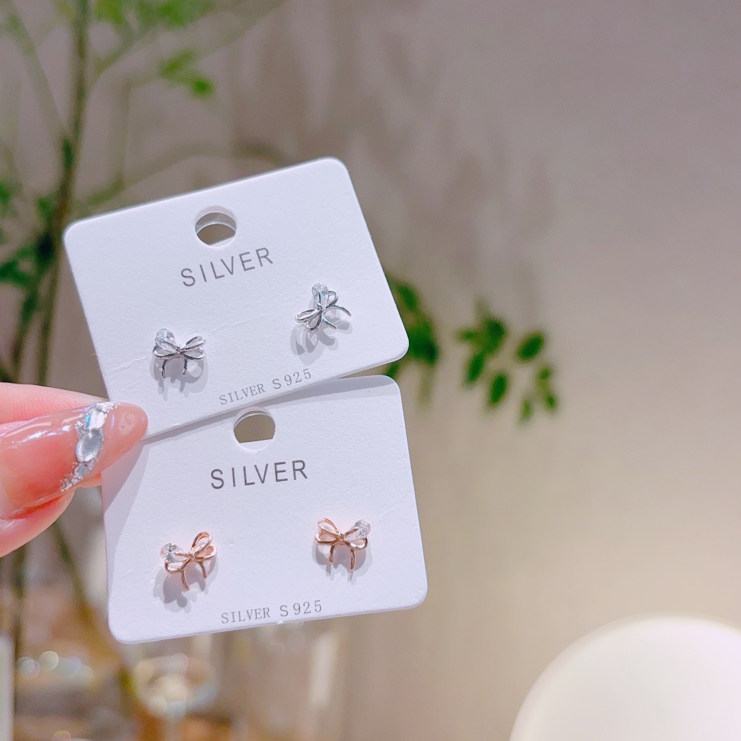 Massivsilber Ohrringe Koreanischer Stil Reise Gold