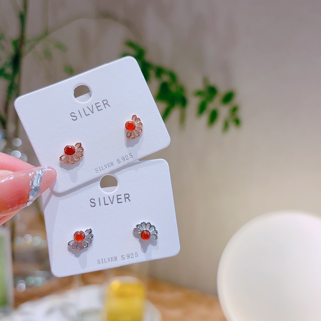 925 Silver Earrings Ins Style Wedding Registration Silver