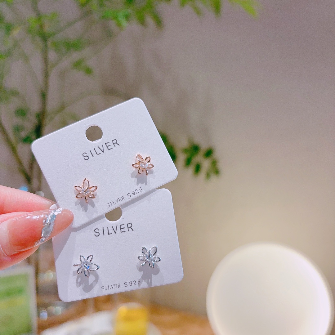 Solid Silver Earrings Soft Anniversary Gold