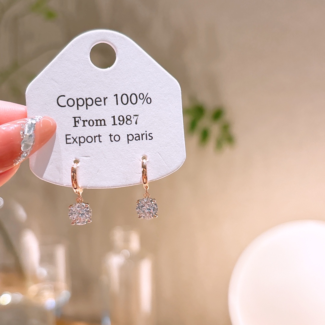 Solid Silver Moissanite Ear Cuffs Korean Style Christmas Gold