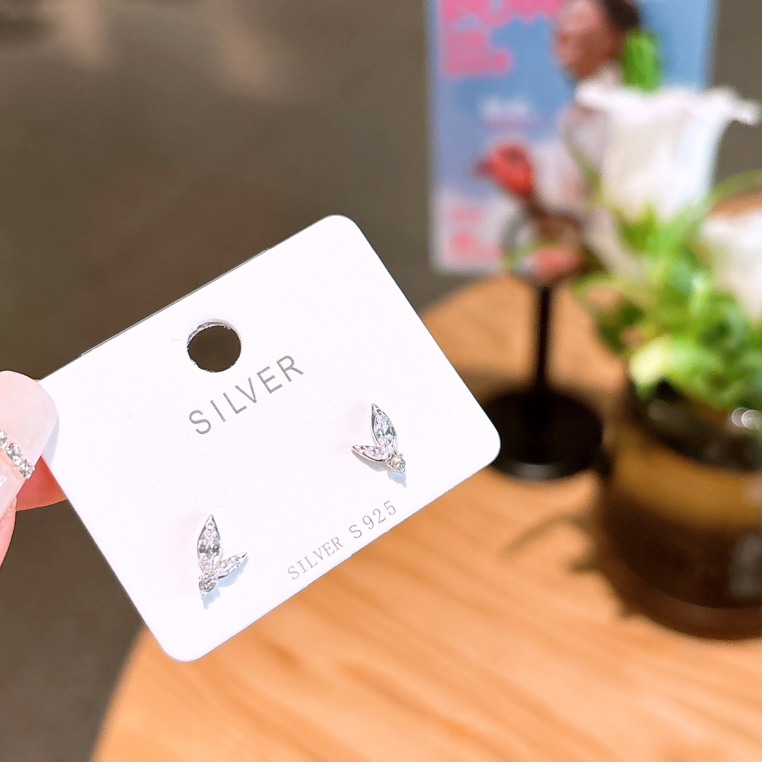 S925 Sterling Silver Earrings Ultra Minimal Spring Festival Silver