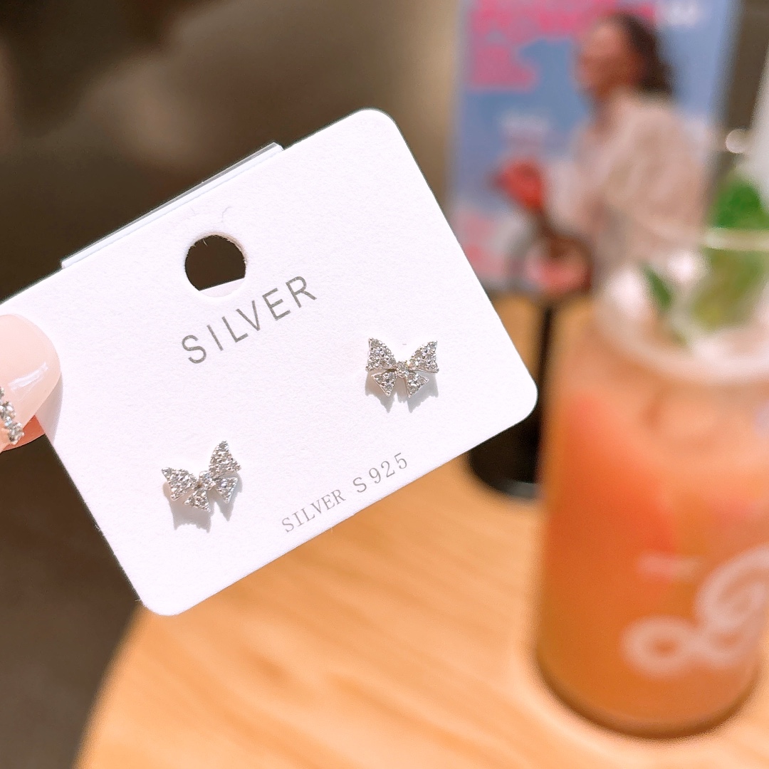 S925 Sterling Silver Earrings Fresh Wedding Gold