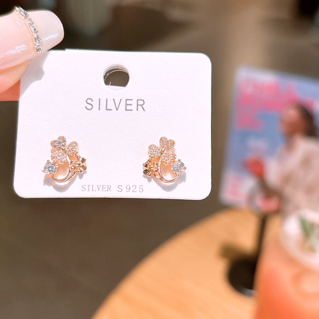 Solid Silver Earrings Ins Style Father's Day Gold