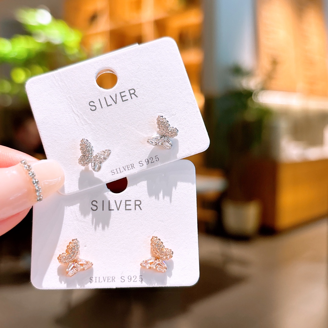 Nickel Free Silver Earrings Korean Style Workplace Gold