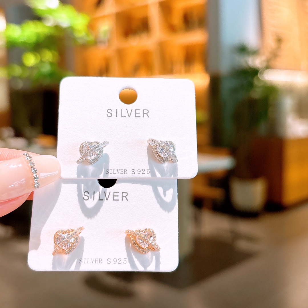 925 Silver Earrings Ins Style Anniversary Gold