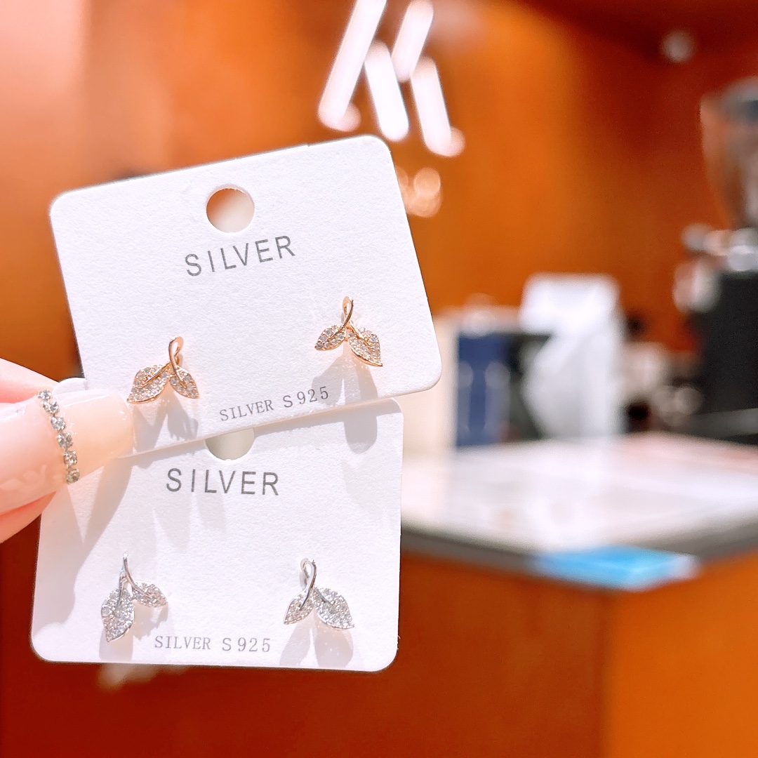 Solid Silver Earrings Pure Valentine's Day Gold