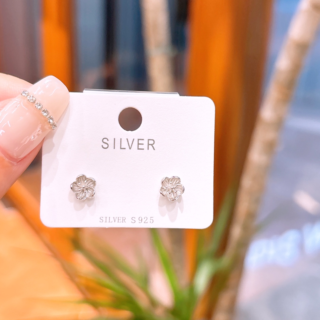 Solid Silver Earrings Soft Father's Day Silver