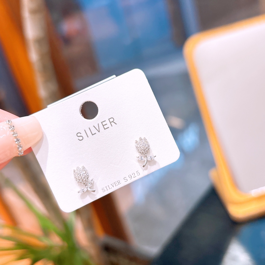 925 Silver Earrings Ethereal Party Gold