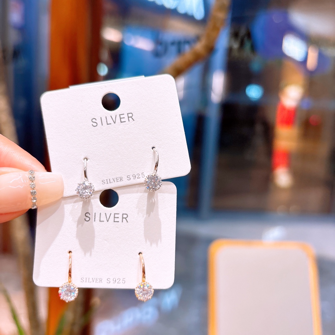 S925 Sterlingsilber Ohrhänger & Fadenohrringe Hochwertig Neujahr Gold