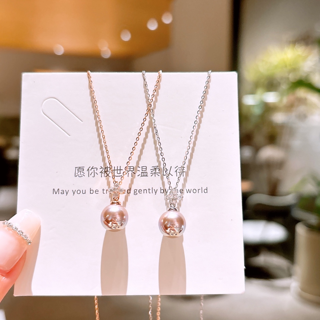 Solid Silver Necklace Korean Style Annual Party Silver