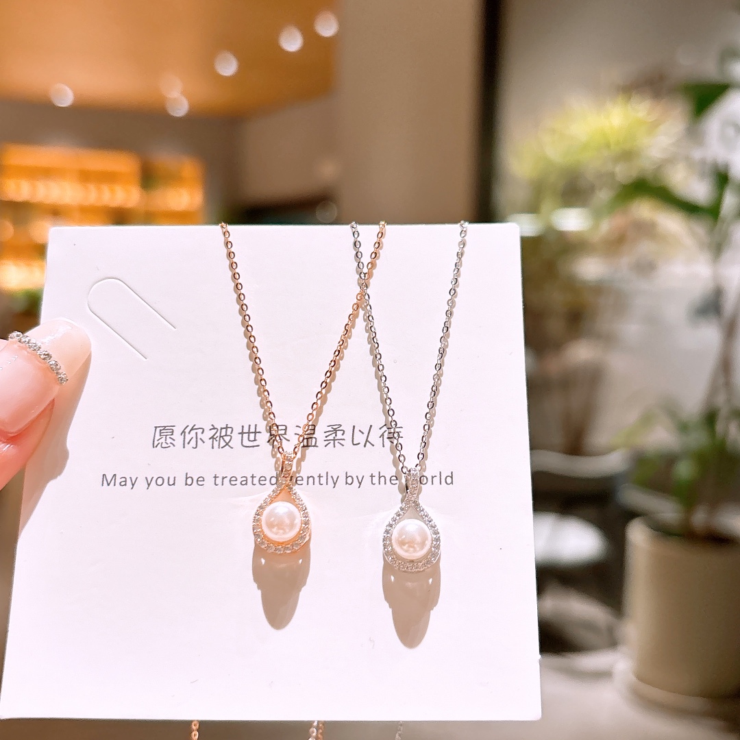 S925 Sterling Silver Necklace Light Luxury Housewarming Silver