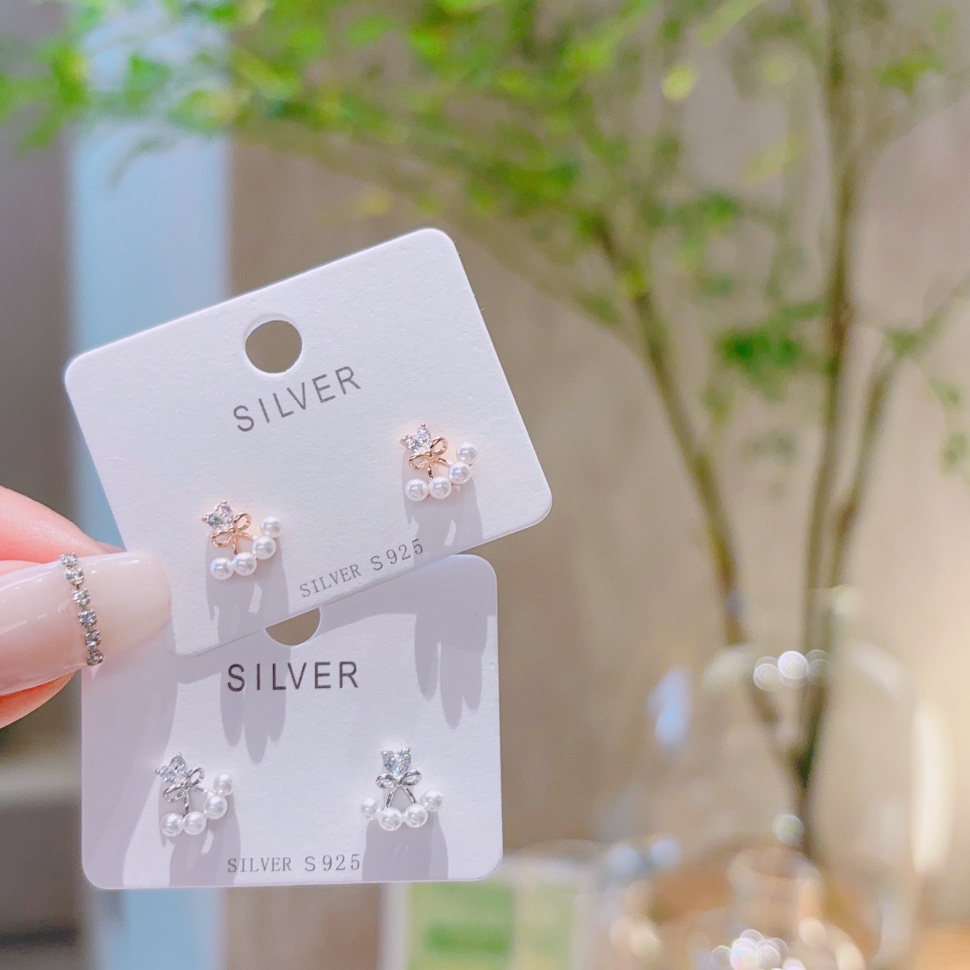 Nickel Free Silver Earrings Light Luxury Workplace Silver