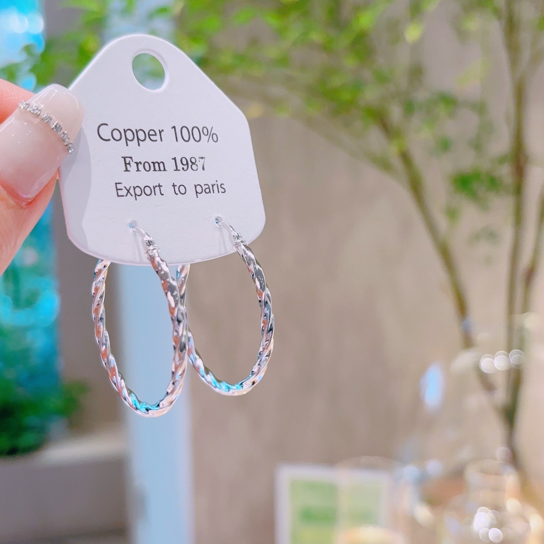 Hypoallergenic Silver Hoop Earrings Korean Style Confession Silver