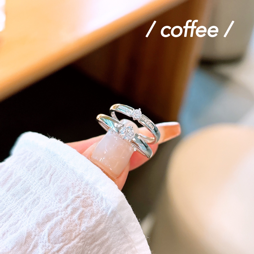 S925 Sterling Silver Couple Rings Ethereal New Year Silver
