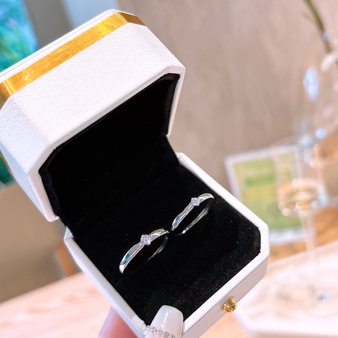 Solid Silver Couple Rings Sweet & Cool Teacher's Day Gold