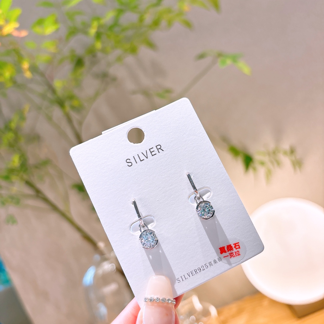 Fine Silver Moissanite Ear Cuffs Sweet Annual Party Gold