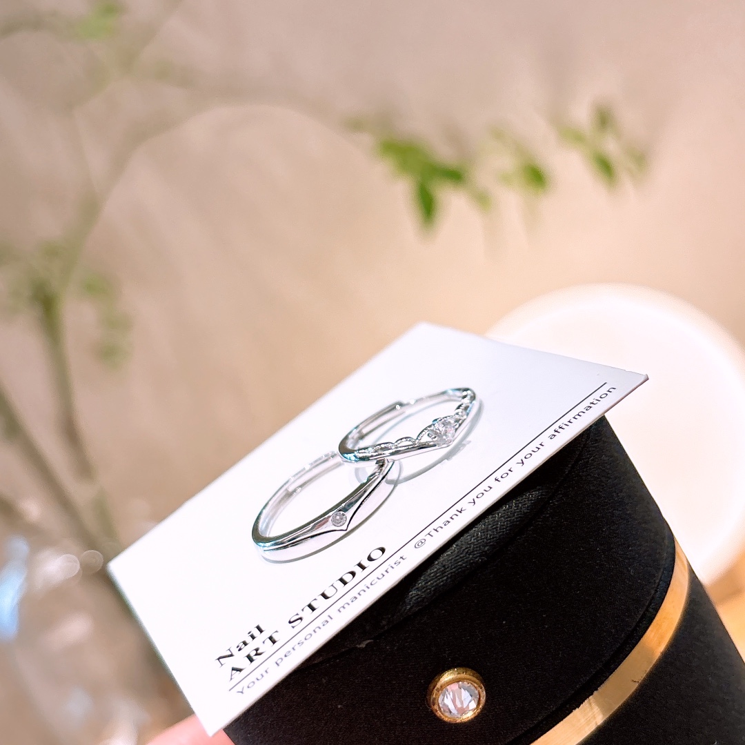 High Polish Silver Couple Rings French Christmas Silver