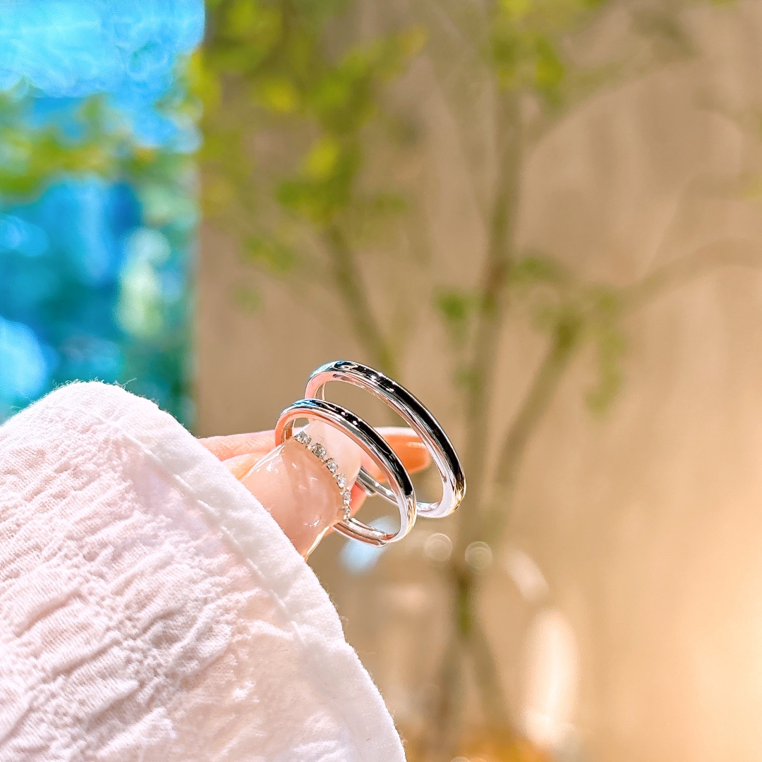 Fine Silver Couple Rings Fresh Gift for Her Gold