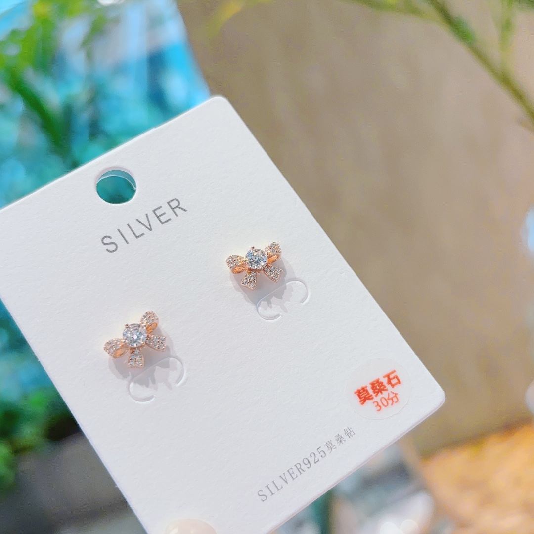 Nickel Free Silver Moissanite Studs Romantic Housewarming Silver