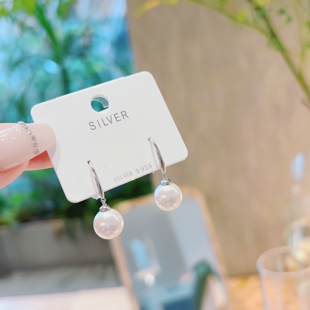 Fine Silver Drop & Thread Earrings Romantic Christmas Silver