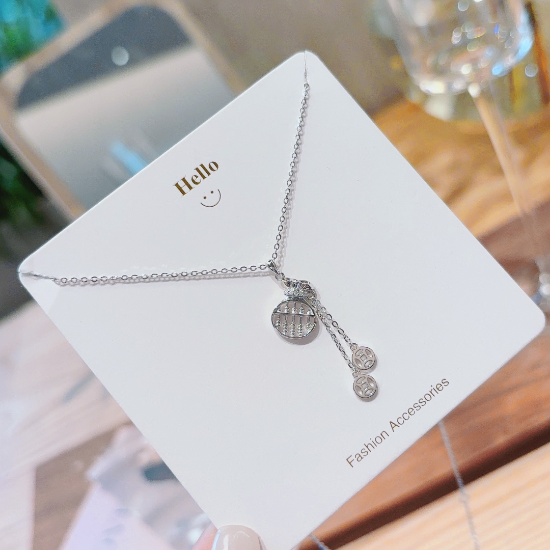 S925 Sterling Silver Necklace Ultra Minimal Workplace Silver