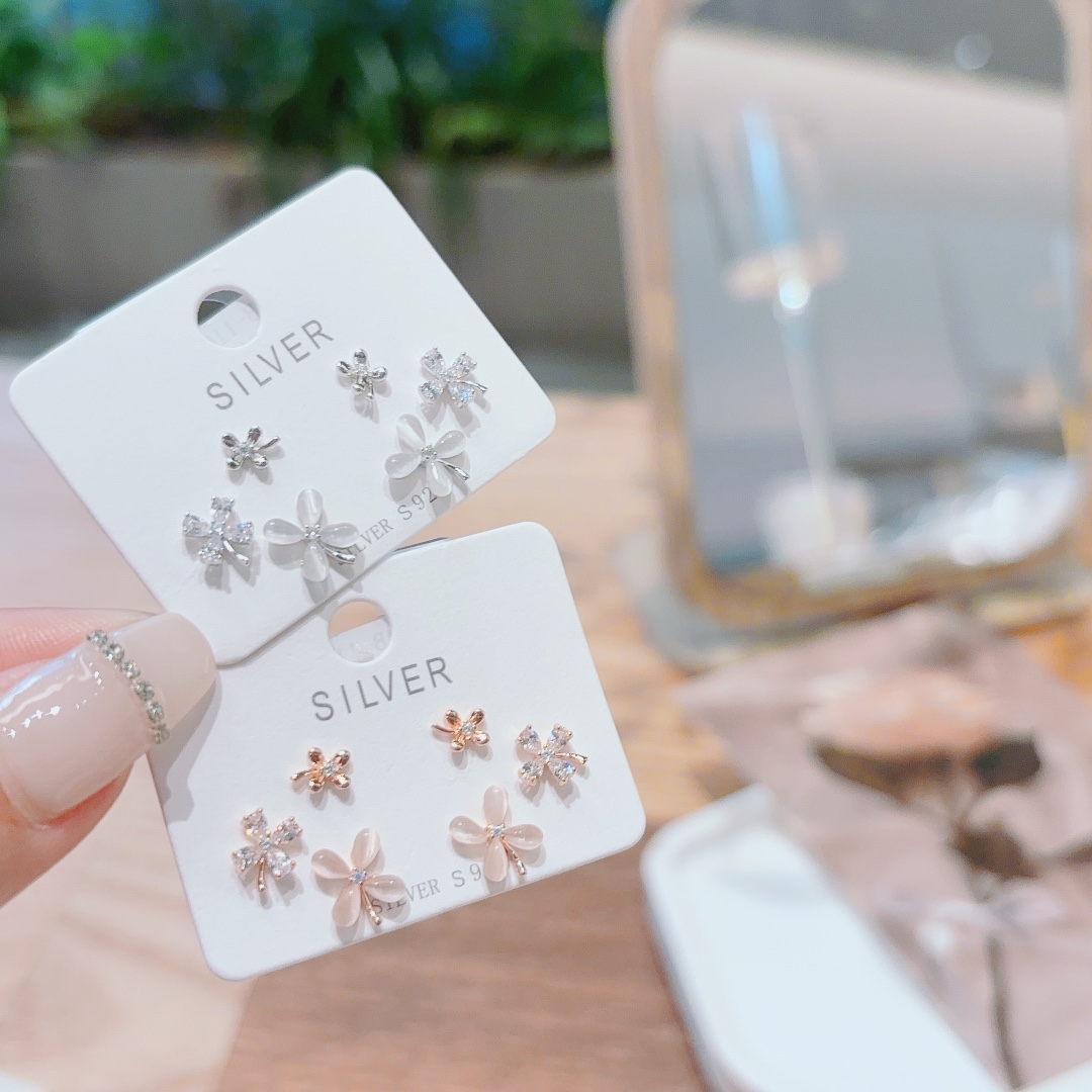 Feinsilber Ohrringe Romantisch Verlobung Gold