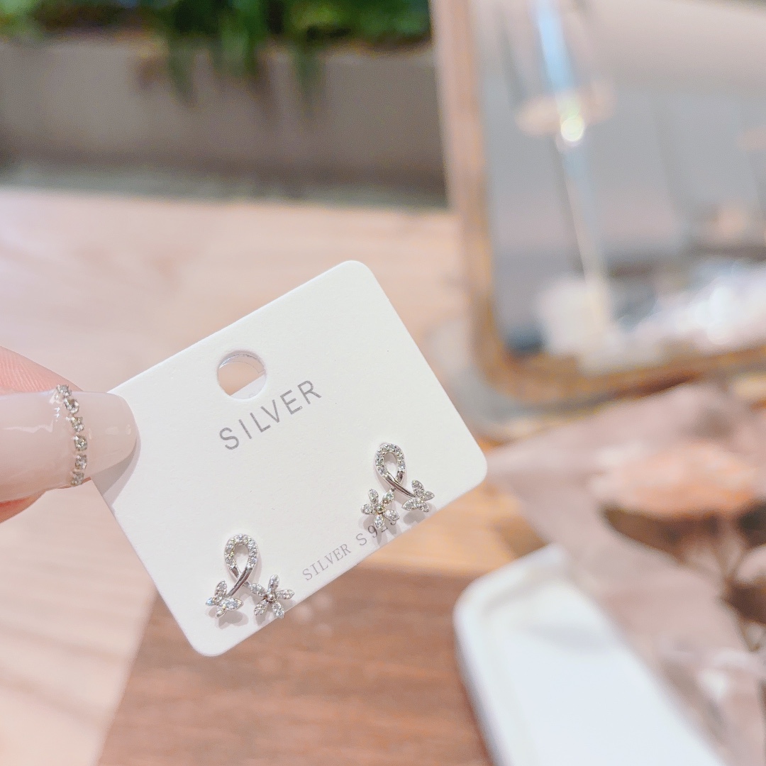 Allergiearmes Silber Ohrringe Ätherisch Hochzeitsgeschenk Silber