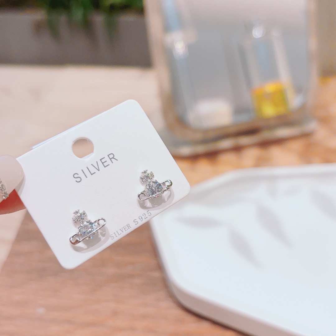 Solid Silver Earrings Cute Father's Day Gold