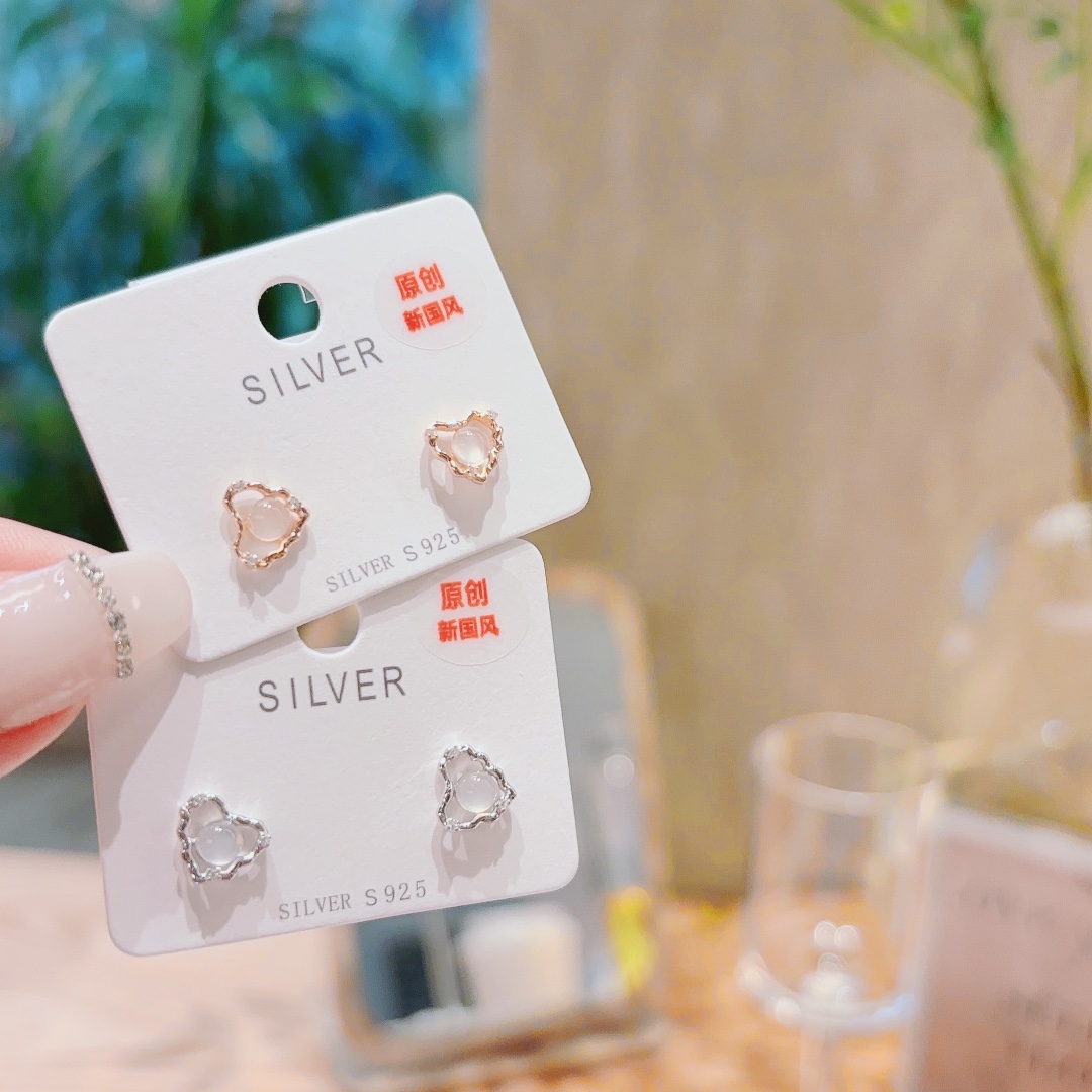 Hochglanzpoliertes Silber Ohrringe Ätherisch Verabredung Gold